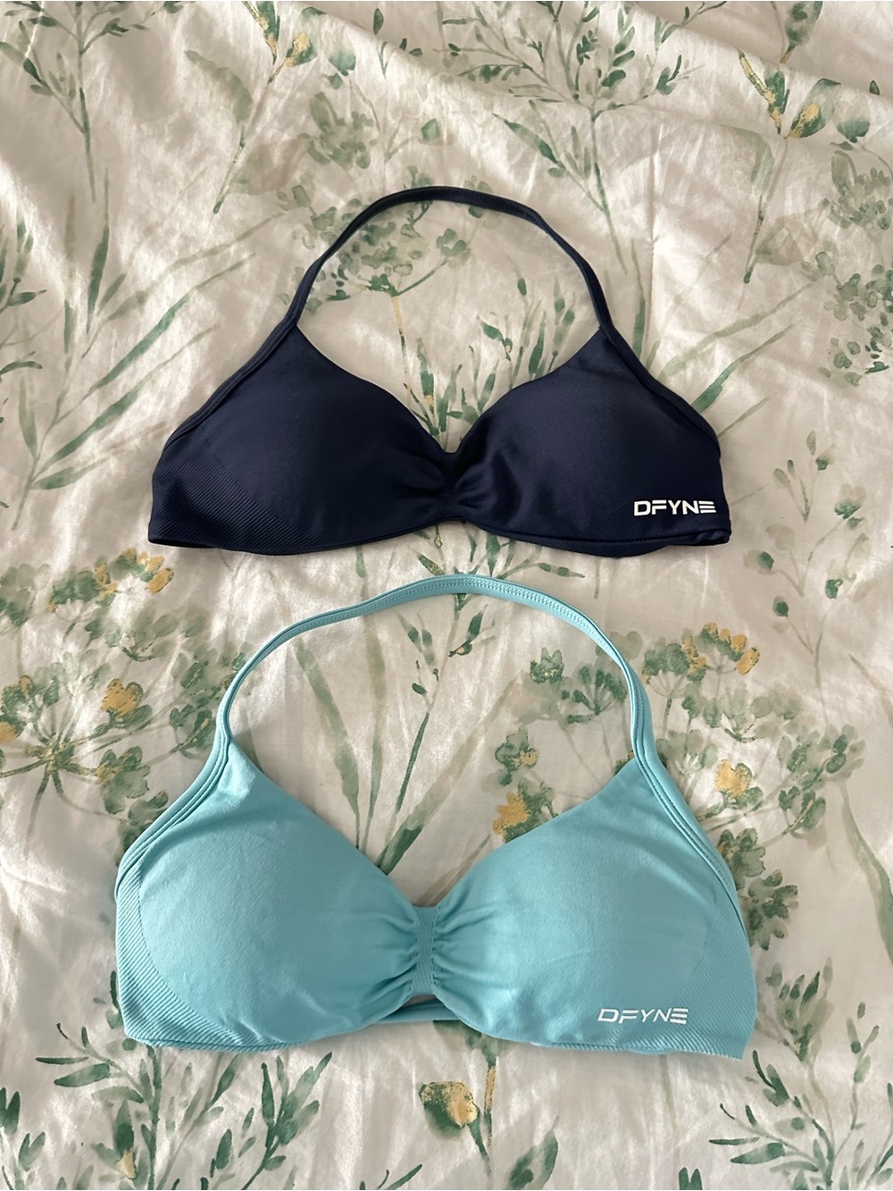 DFYNE Impact Strappy Bras - Navy and Light Blue